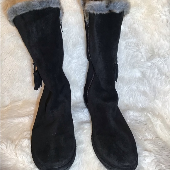 Stuart weitzman black faux suede boots size 9 - Picture 1 of 8